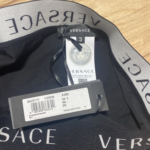 Versace black logo men’s briefs cut underwear - new with tags - Picture 4 of 5
